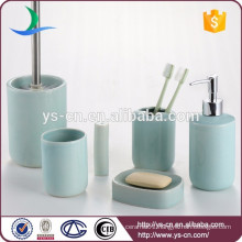 Wholesale Bath blue ceramic 6 pcs bathroom sets